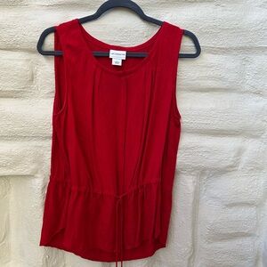 Liz Claiborne Red Sleeveless Loose Fitting Tank Top Spring Summer